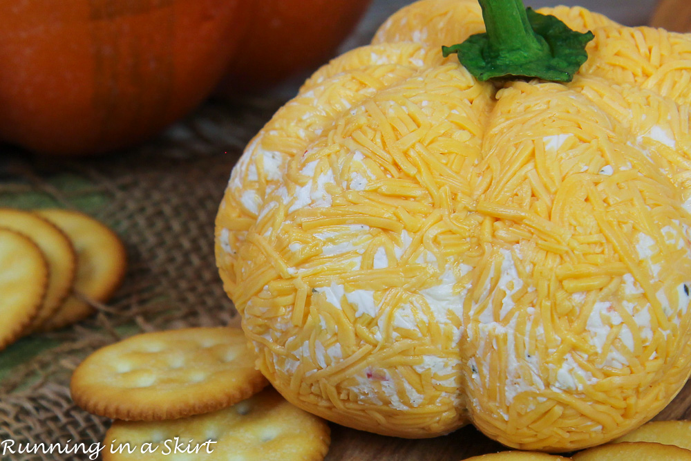 Pumpkin Cheese Ball close up.