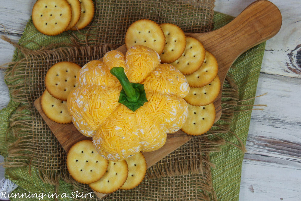 Overhead shot of Pumpkin Cheese Ball.