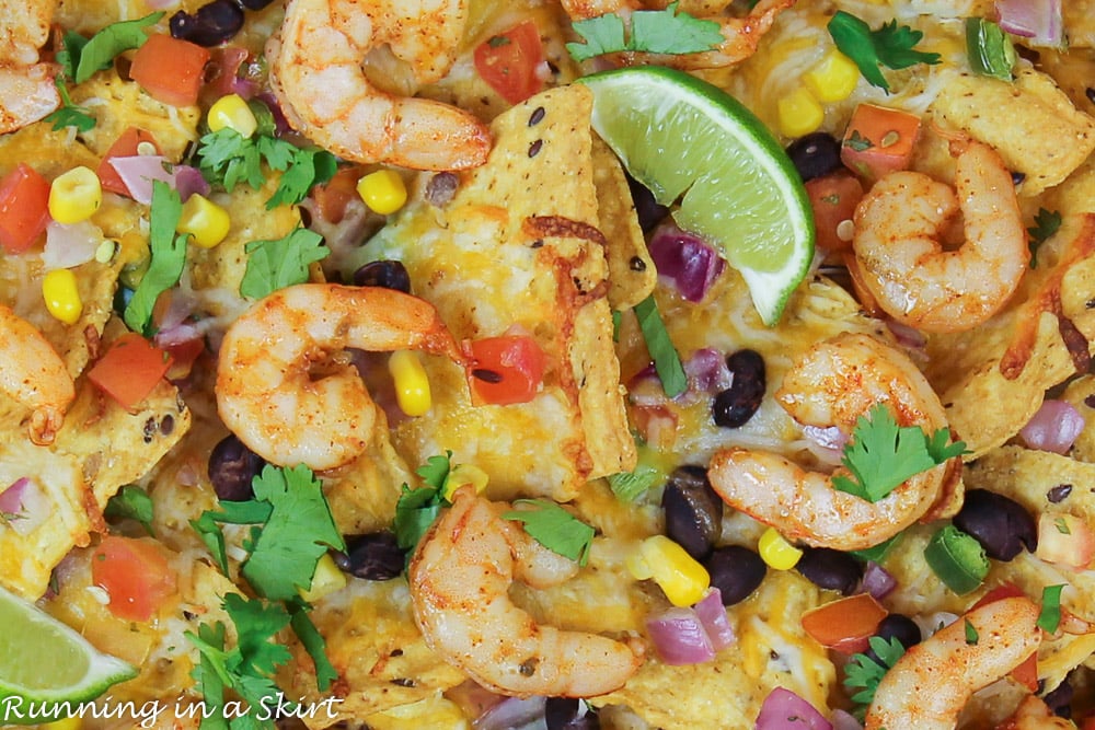 Close up of Shrimp Nachos recipe