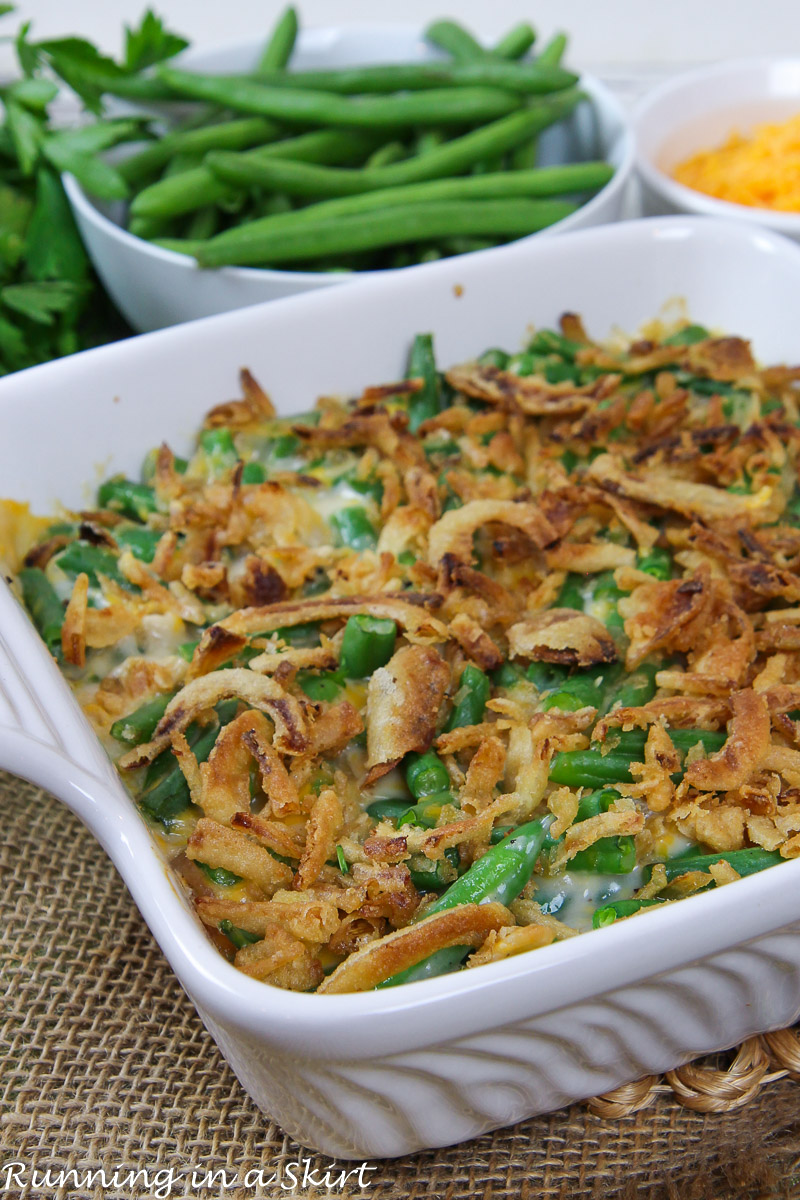 Cheesy Green Bean Casserole with Fresh Green Beans « Running in a Skirt