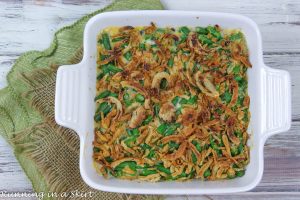 Cheesy Green Bean Casserole with fresh green beans