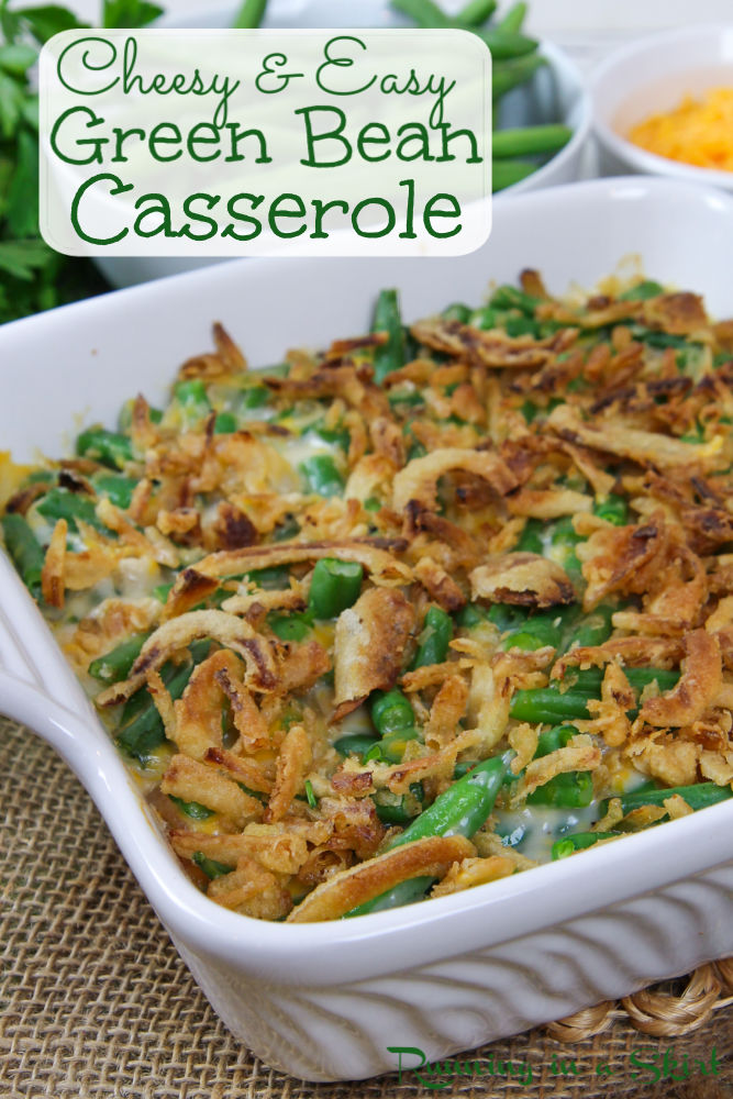 Cheesy Green Bean Casserole with fresh green beans Pinterest Pin