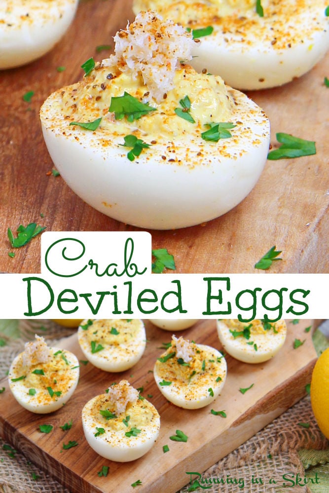 Crab Deviled Eggs via @juliewunder