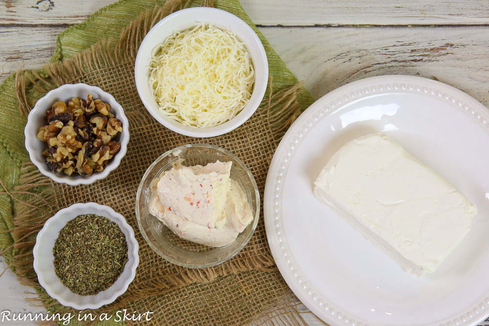 Ingredients for the cheese ball.