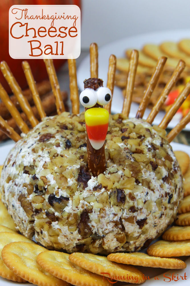 Turkey Cheese Ball for Thanksgiving Pinterest Pin