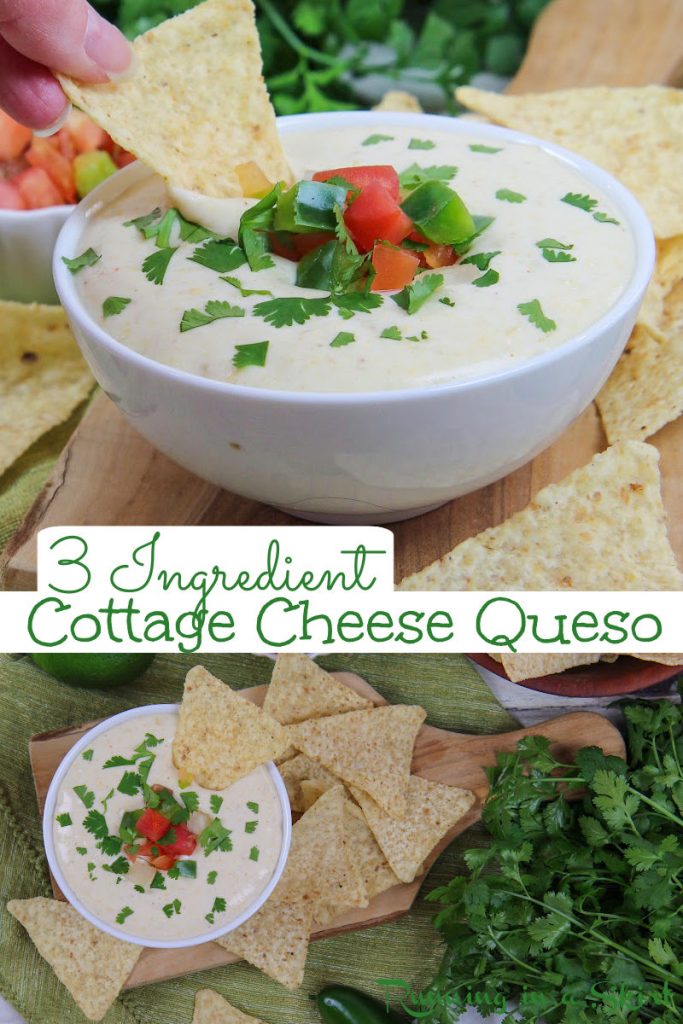Cottage Cheese Queso Dip Pinterest Collage