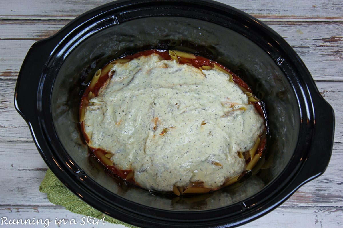 Crock Pot Baked Ziti Vegetarian « Running in a Skirt