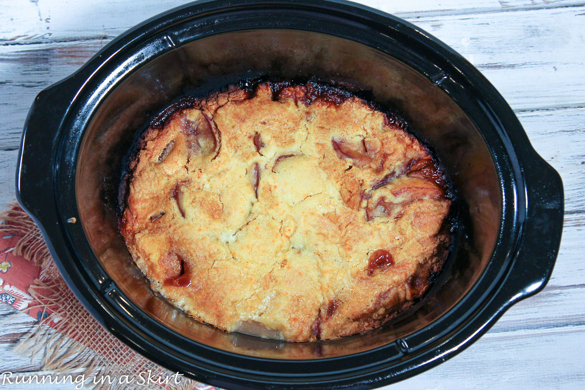 Crock Pot Peach Cobbler with Cake Mix - Easy & Delicious  Running in a  Skirt
