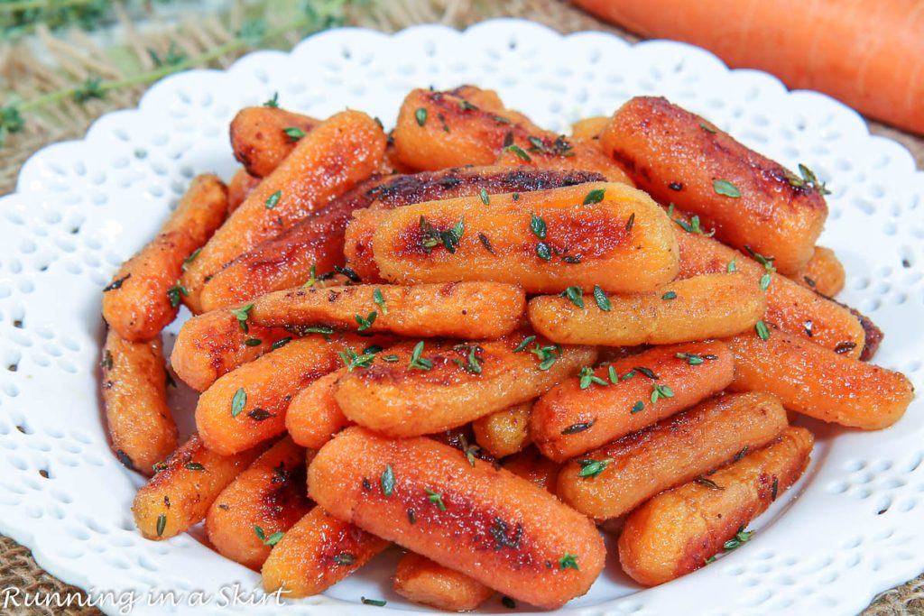 Maple Glazed Carrots on a plate.
