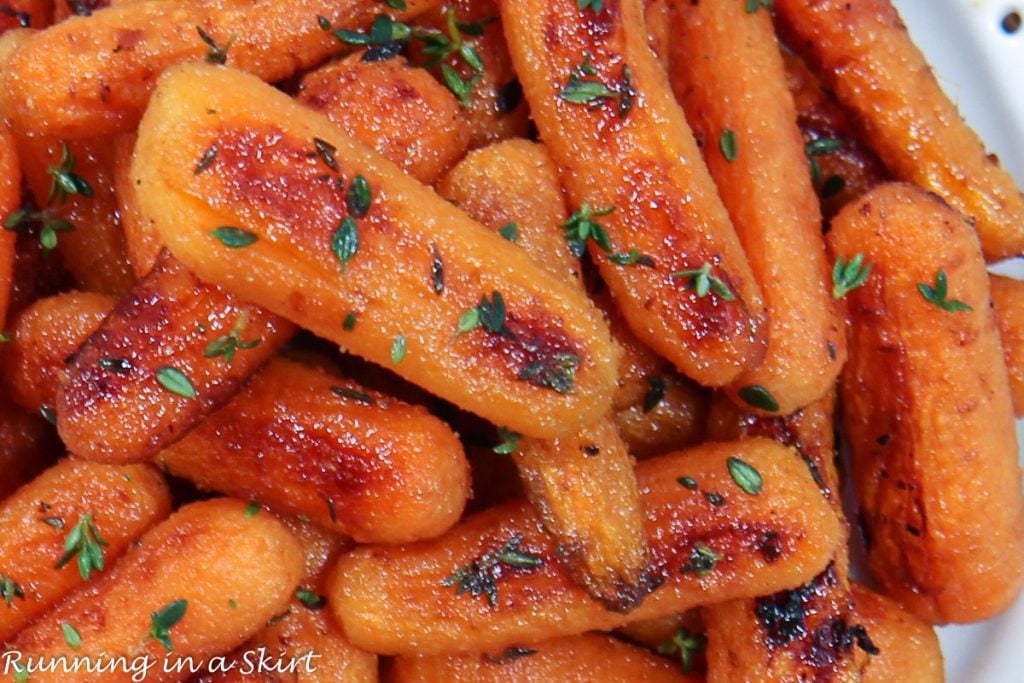 Maple Glazed Carrots close up.