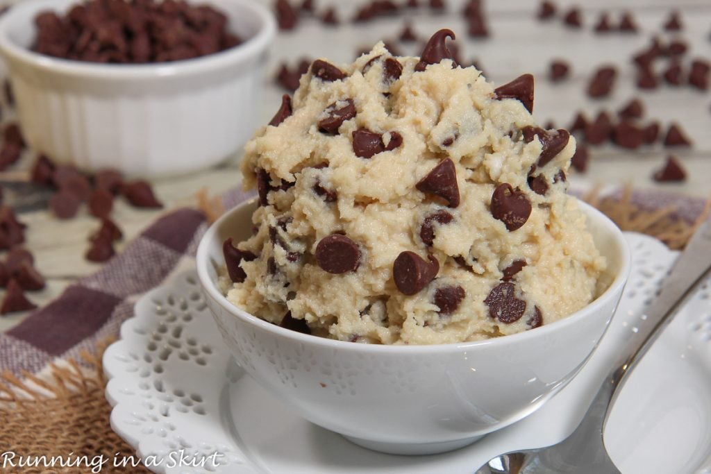 Cottage cheese cookie dough in a bowl.