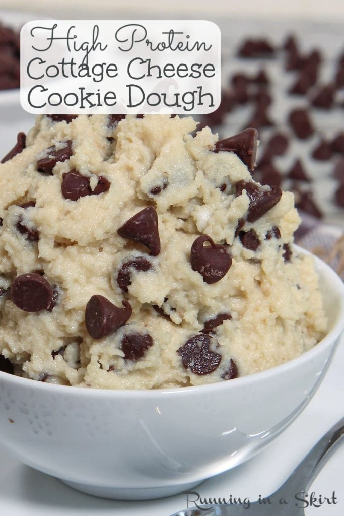 Cottage cheese cookie dough in a bowl.