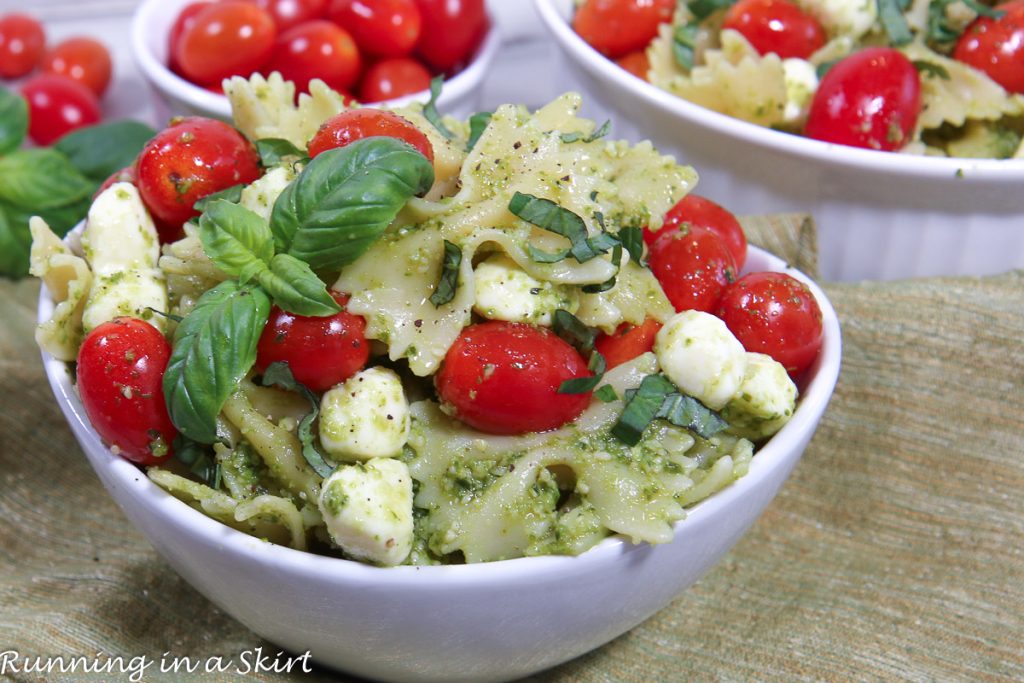 Caprese Pasta Salad in a bowl.