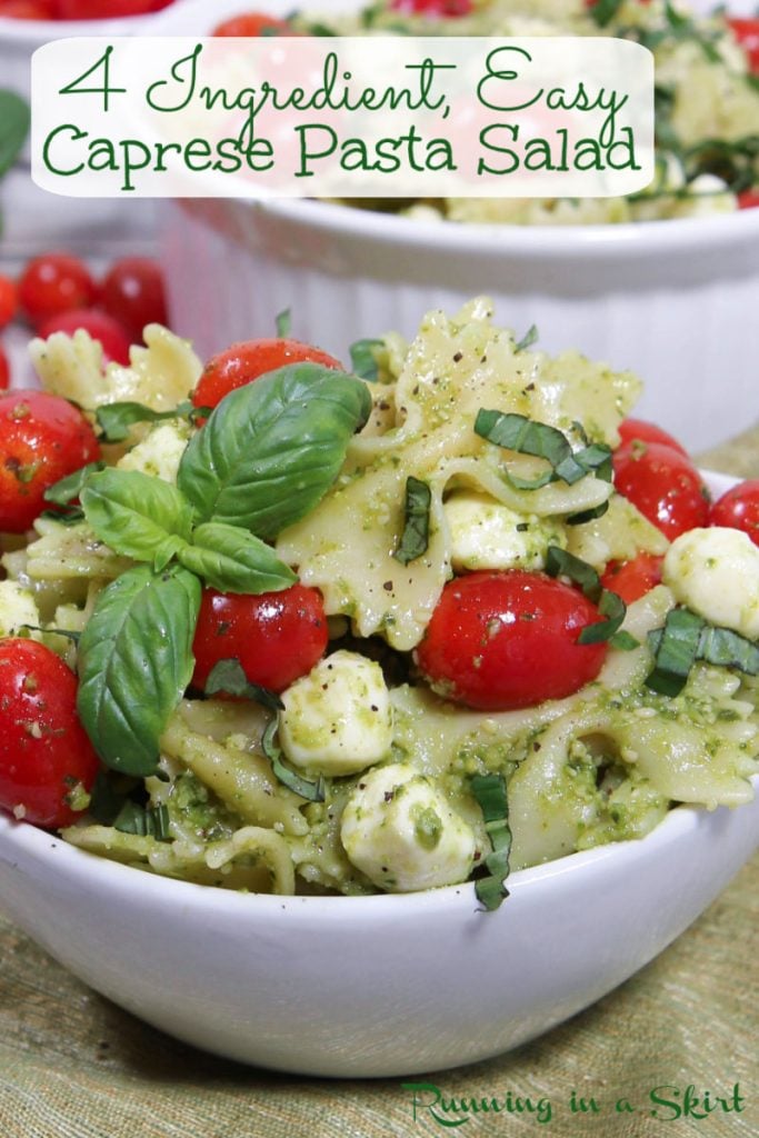 Caprese Pasta Salad in a bowl.