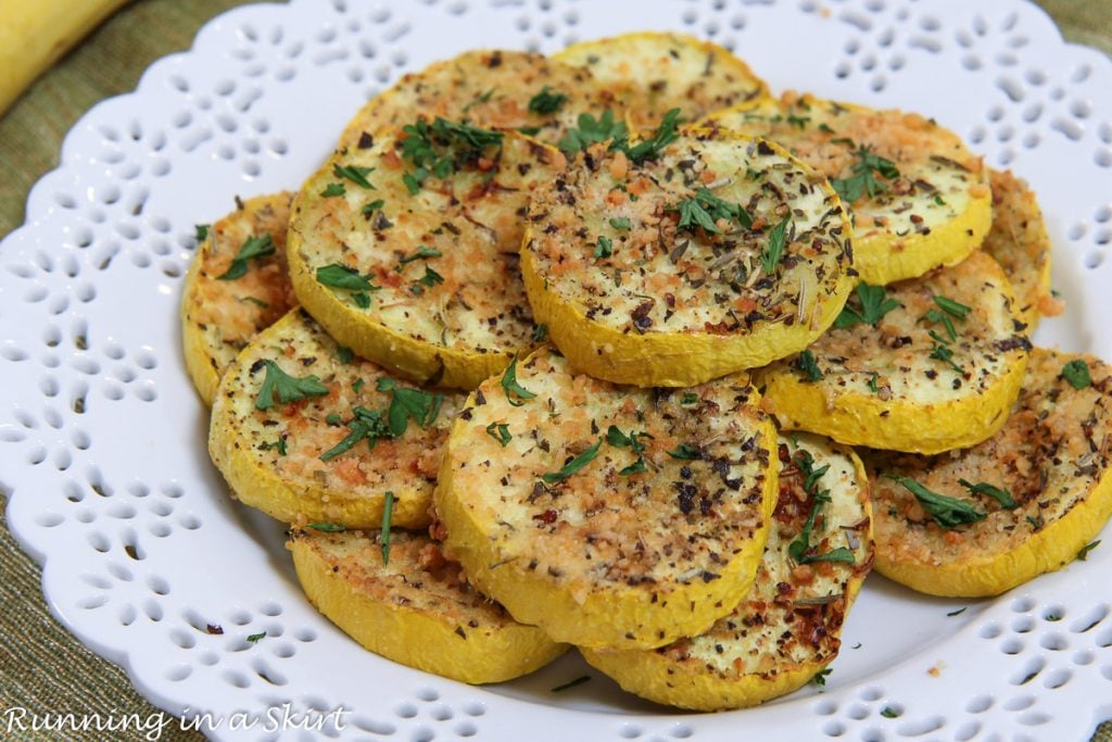 Air Fryer Summer Squash on a plate.