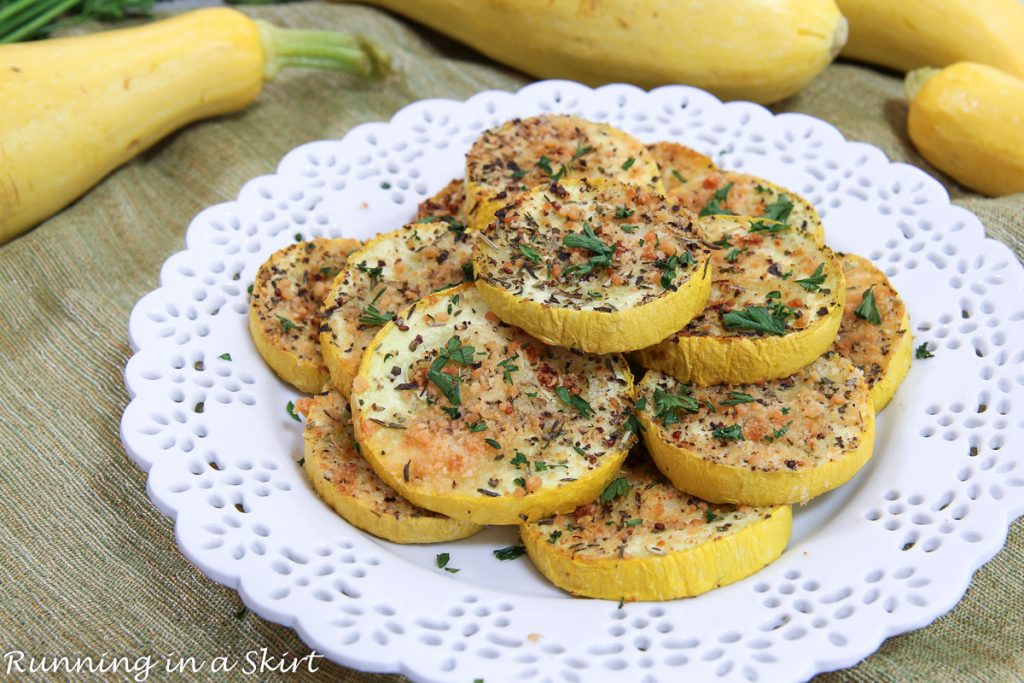 Air Fryer Summer Squash on a plate.
