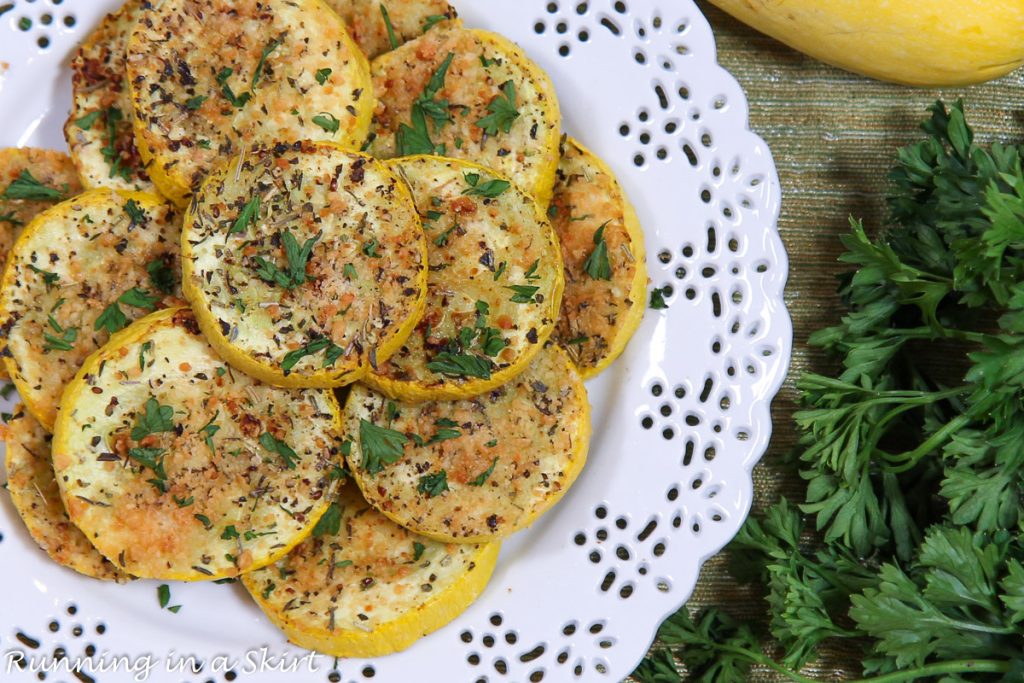 Air Fryer Summer Squash overhead shot.