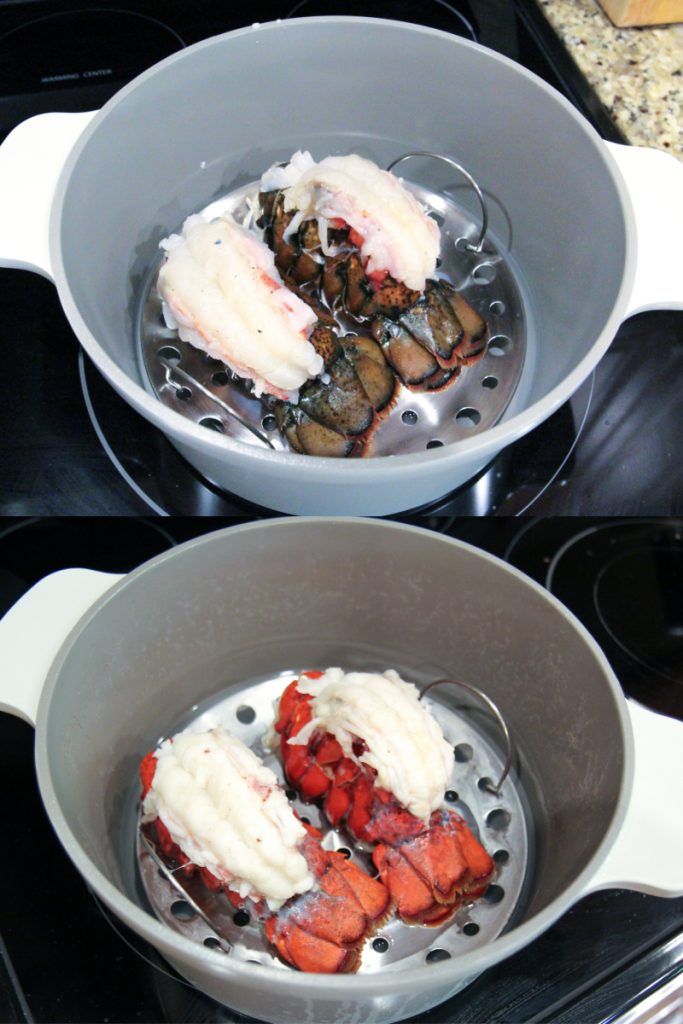 How to cook the lobster tail process photos.