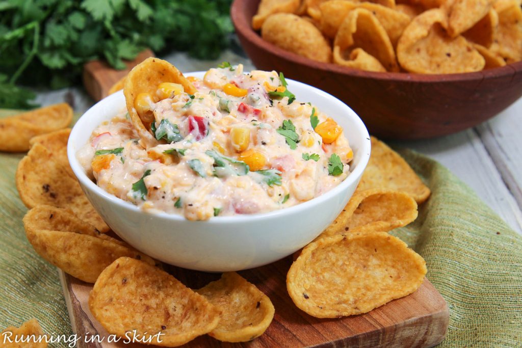 Corn Dip with Cream Cheese in a bowl.