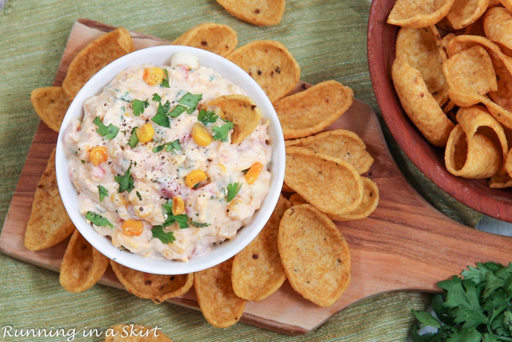 Corn Dip with Cream Cheese overhead shot.