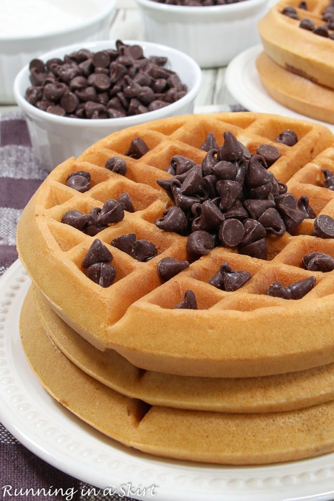 Chocolate Chip Waffle recipe on a plate