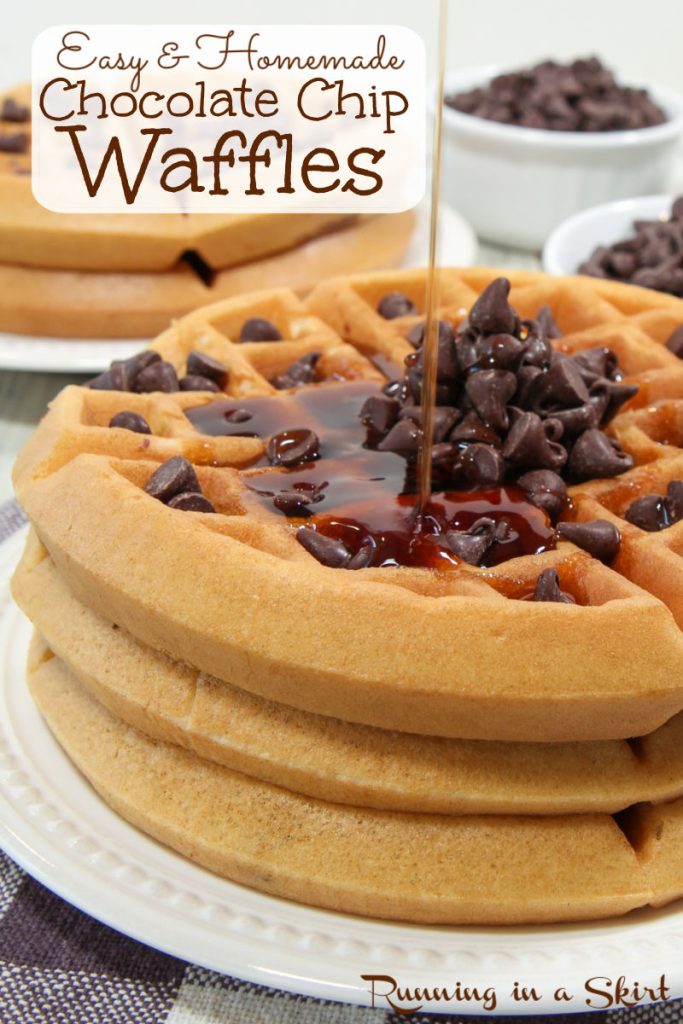 Chocolate Chip Waffle recipe Pinterest Pin