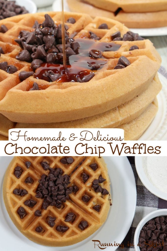 Chocolate Chip Waffle recipe Pinterest Pin