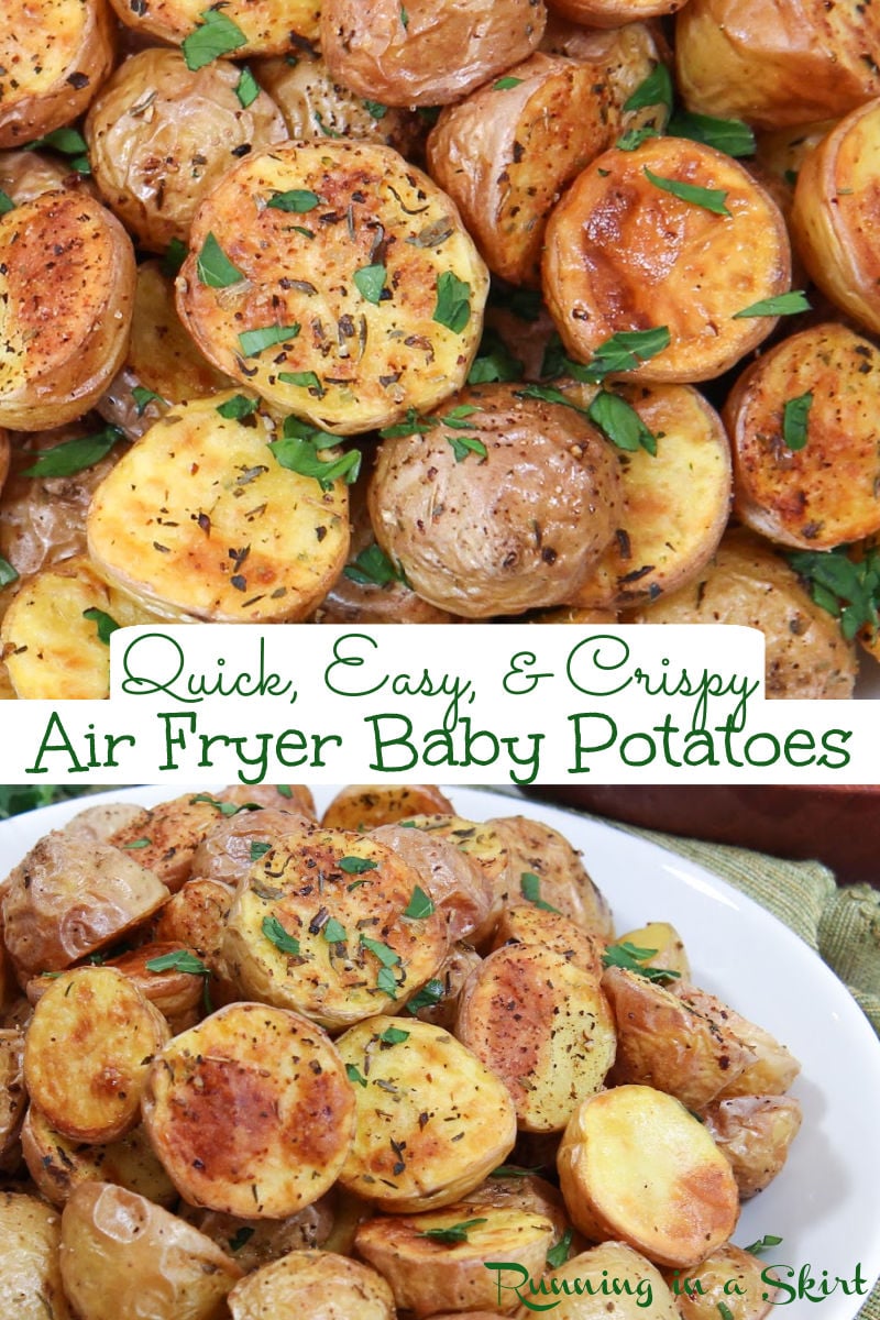 Air Fryer Baby Potatoes via @juliewunder