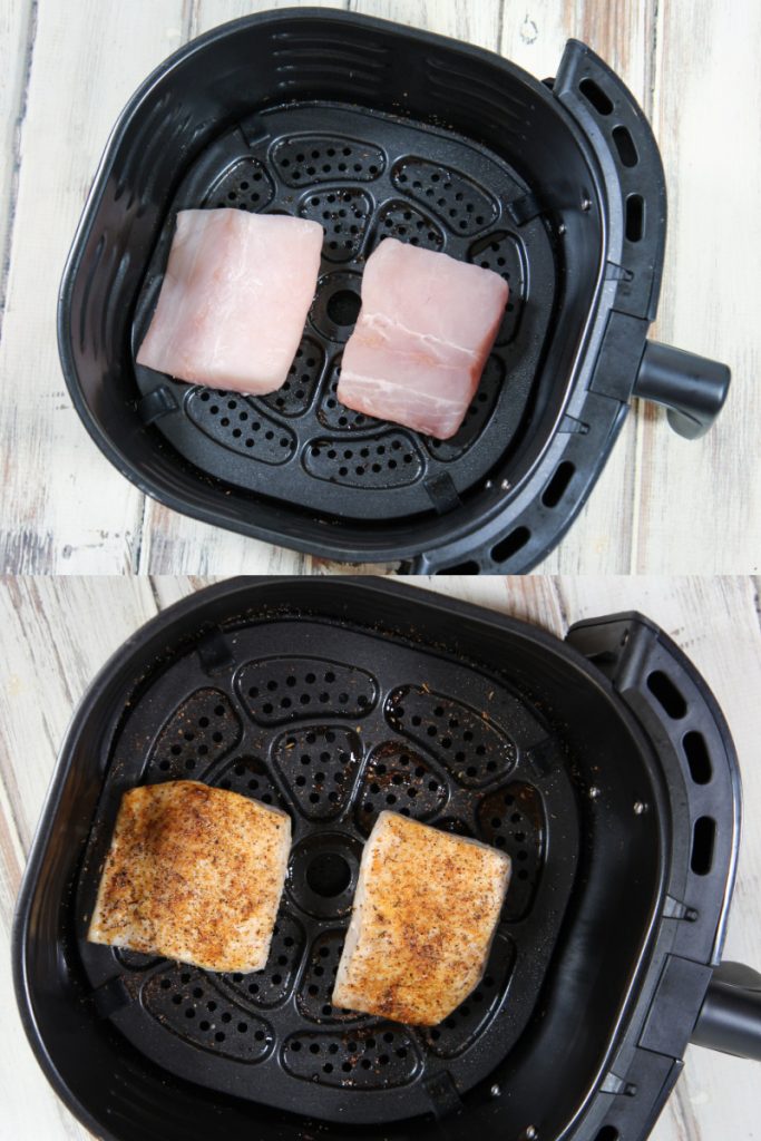 Process photos showing how to make the fish.