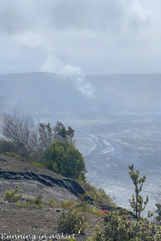 Smoke coming out of active volcano.