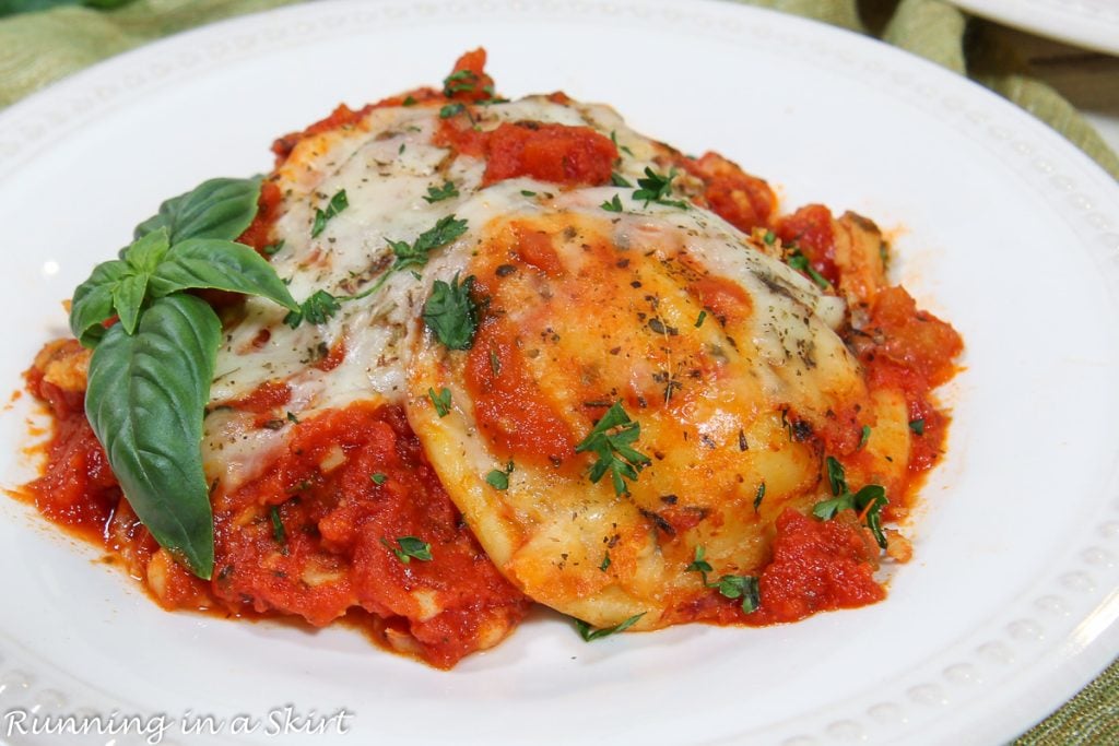 Crockpot Ravioli Lasagna on a plate.
