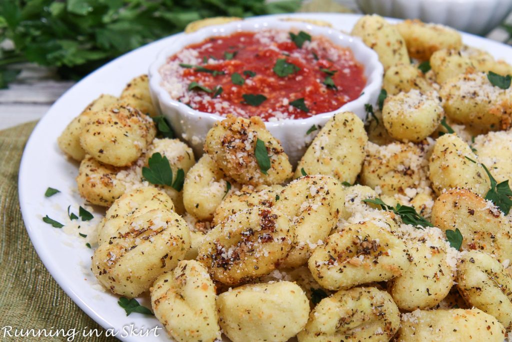 Air Fryer Gnocchi close up.