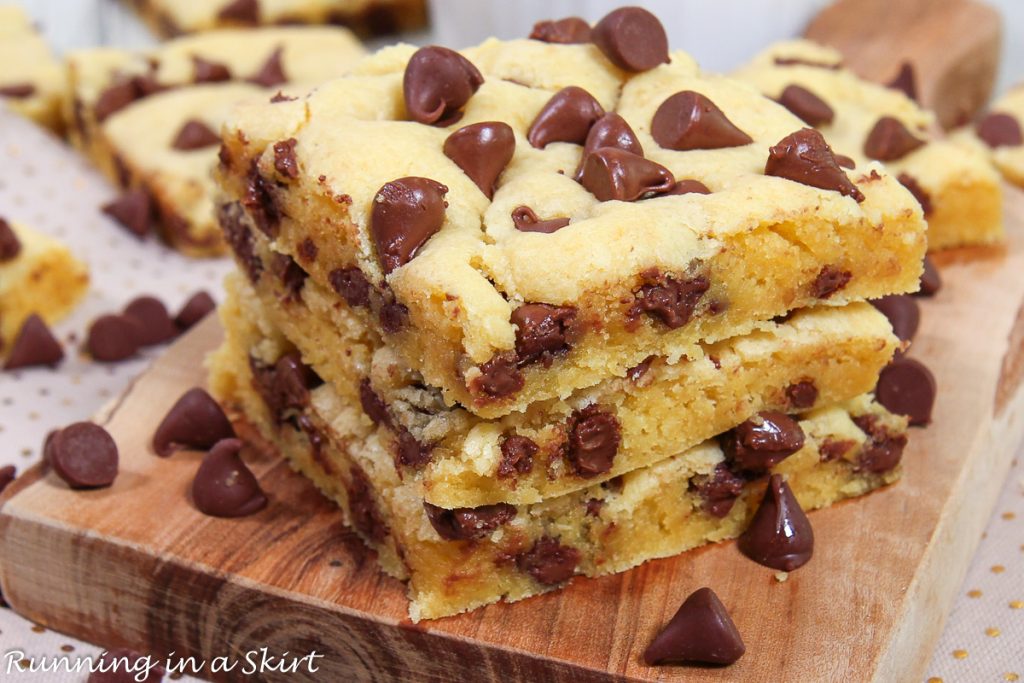 Cake Mix Cookie Bars on a plate.