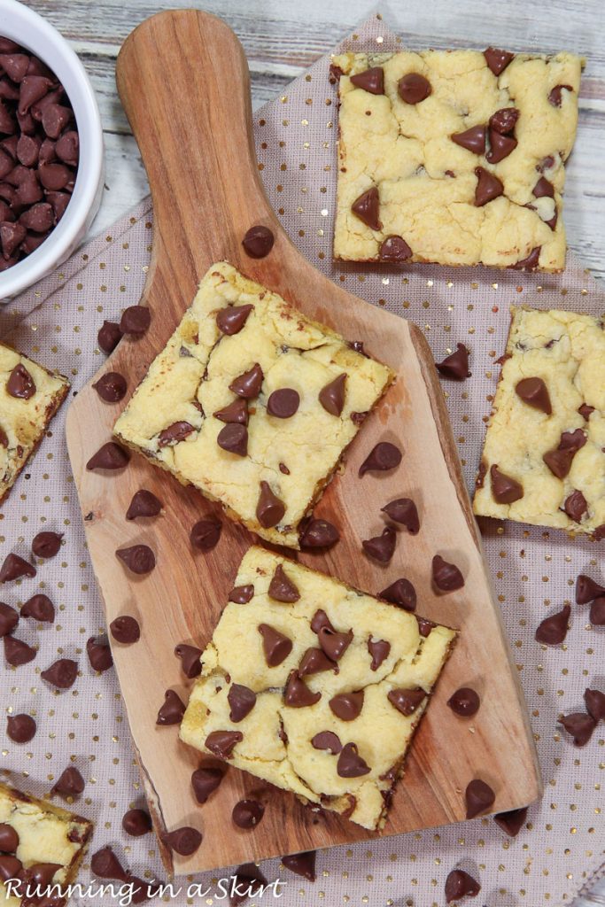Cake Mix Cookie Bars overhead shot.