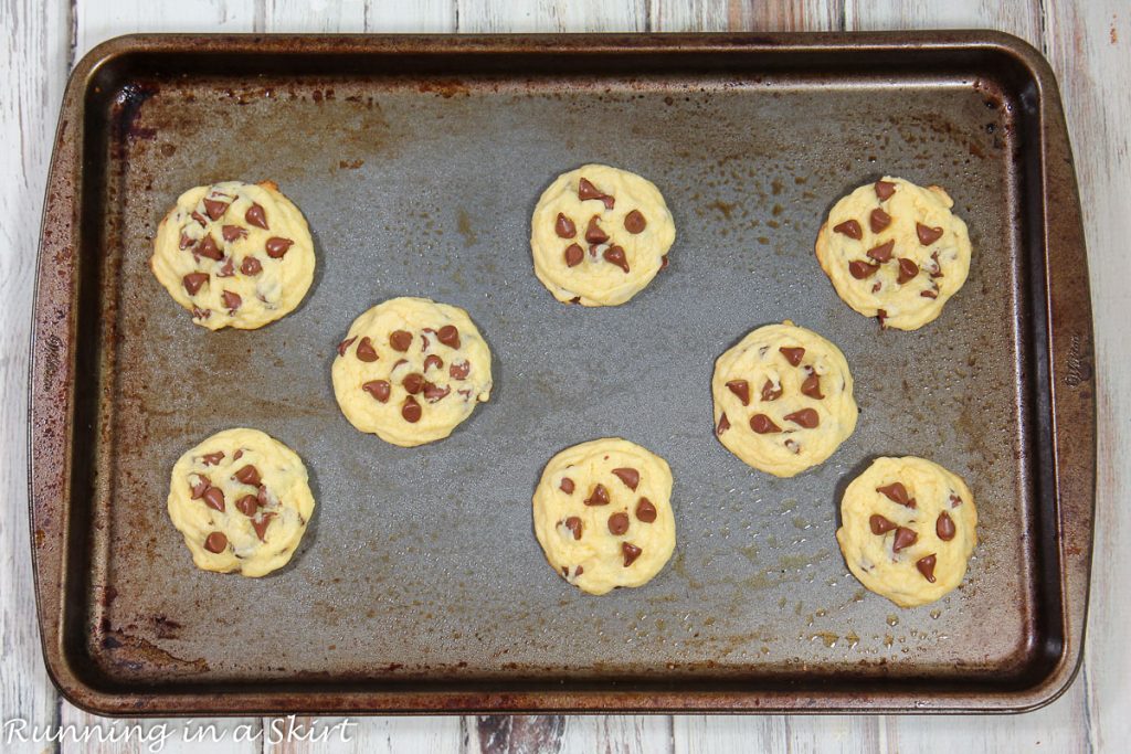 Cake Mix Cookies on a baking sheet.
