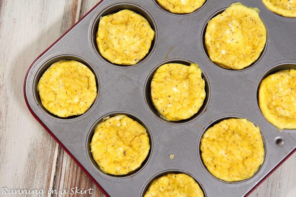 Egg Bites with Cottage Cheese in a pan