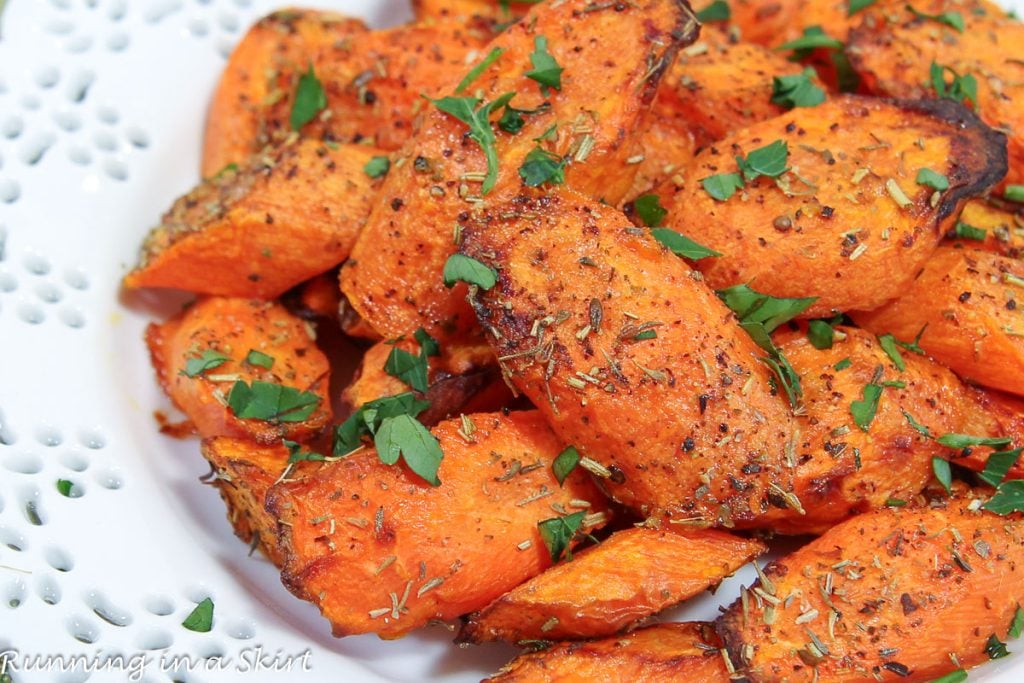 Air Fryer Carrots close up.