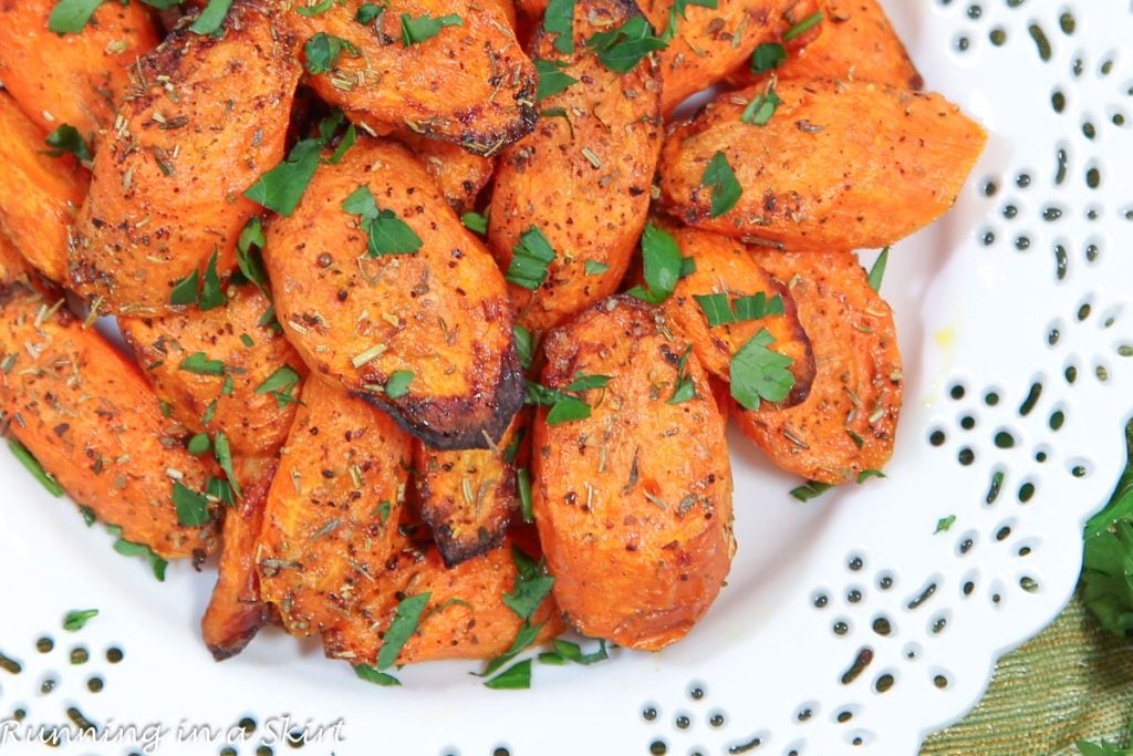 Air Fryer Carrots overhead shot
