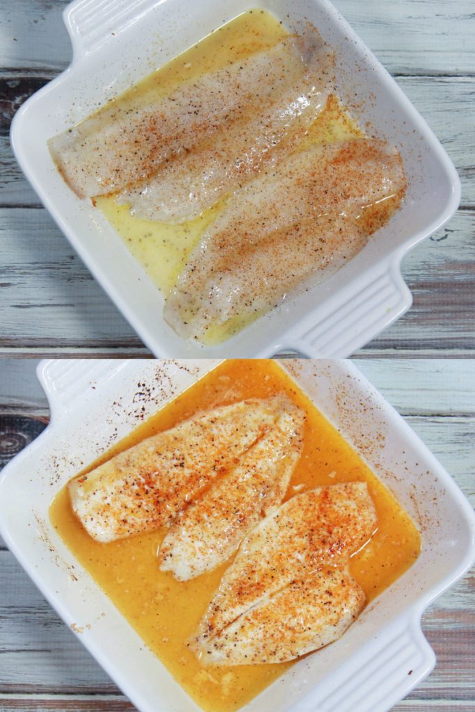 Process photo collage showing how to prepare the fish.