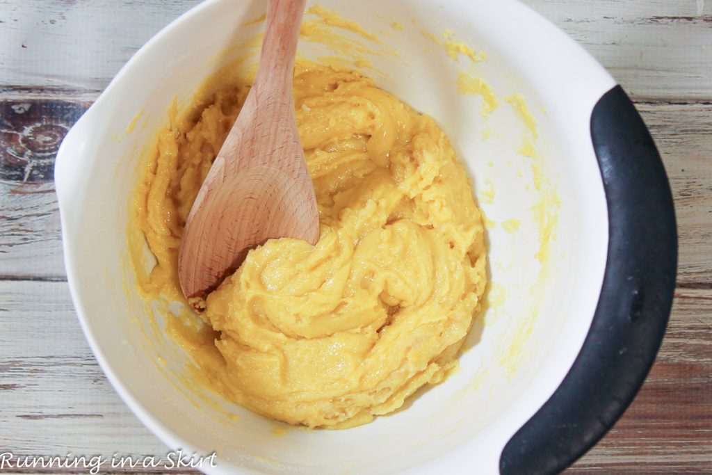 process photo showing how to mix the dough.