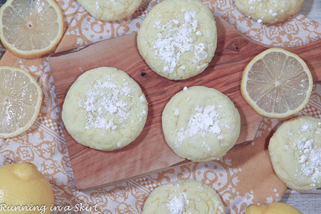 Lemon Cake Mix Cookies overhead shot