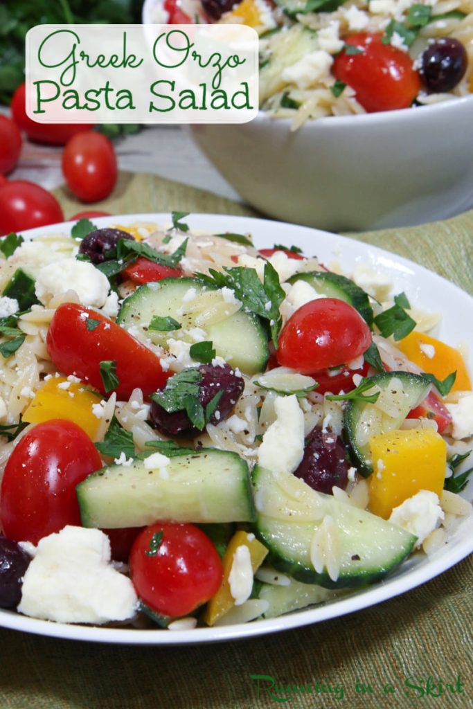 Greek Orzo Pasta Salad Pinterest Pin