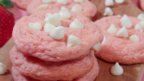 Strawberry Cake Mix Cookies