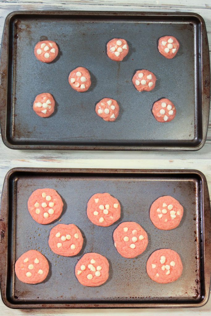 Process photo collage showing how to bake the cookies.