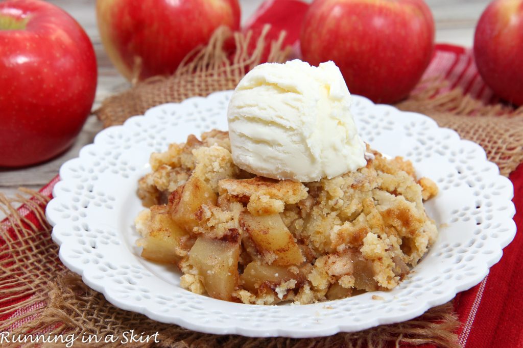 Apple Dump Cake on a plate.