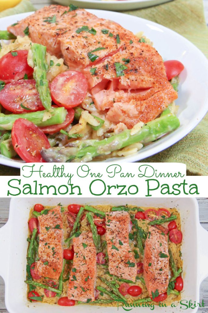 Salmon Orzo Pasta Pinterest Collage