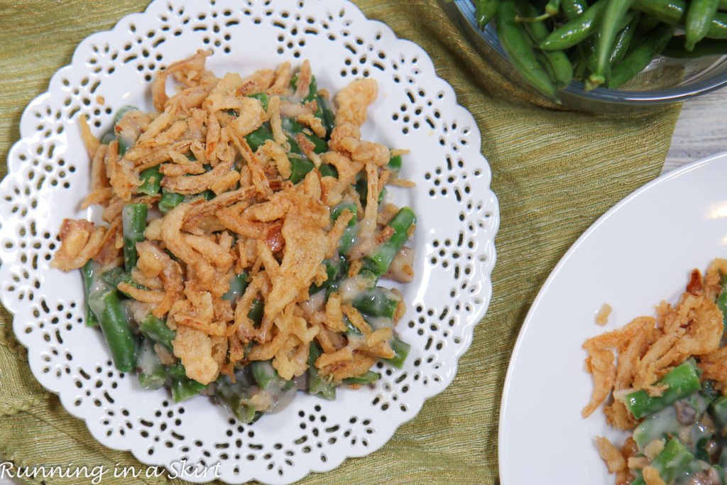 Crock Pot Green Bean Casserole on a plate